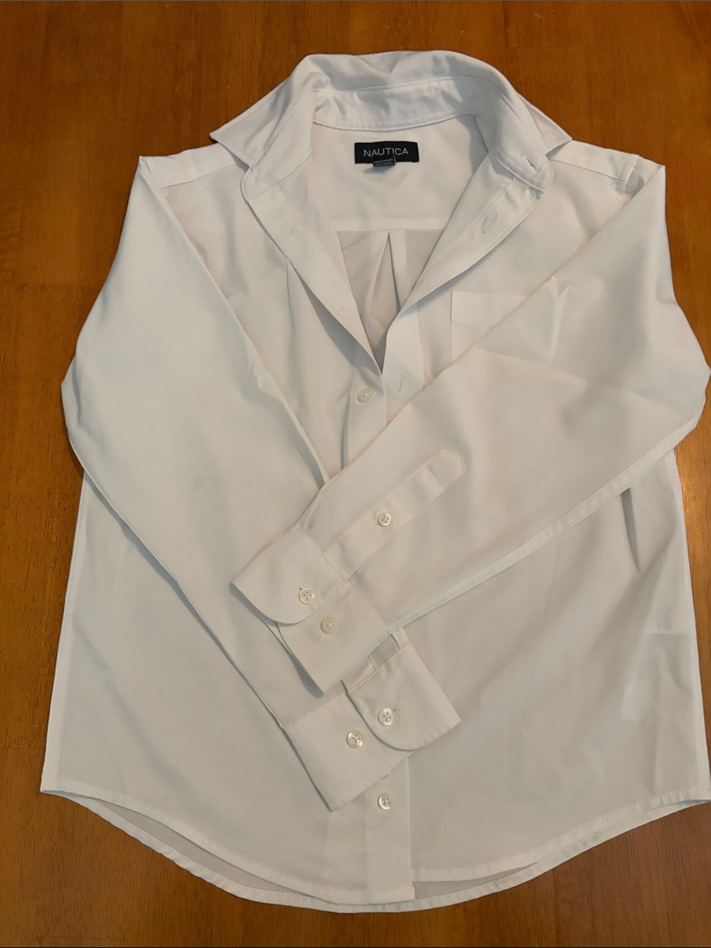 Nautica White Long-Sleeve Dress Shirt